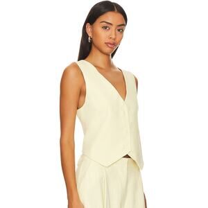 Lioness Leo Vest Butter Yellow Size Medium Linen Cotton X Revolve Fashion